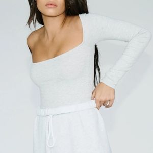 Joah Brown Square neck long sleev